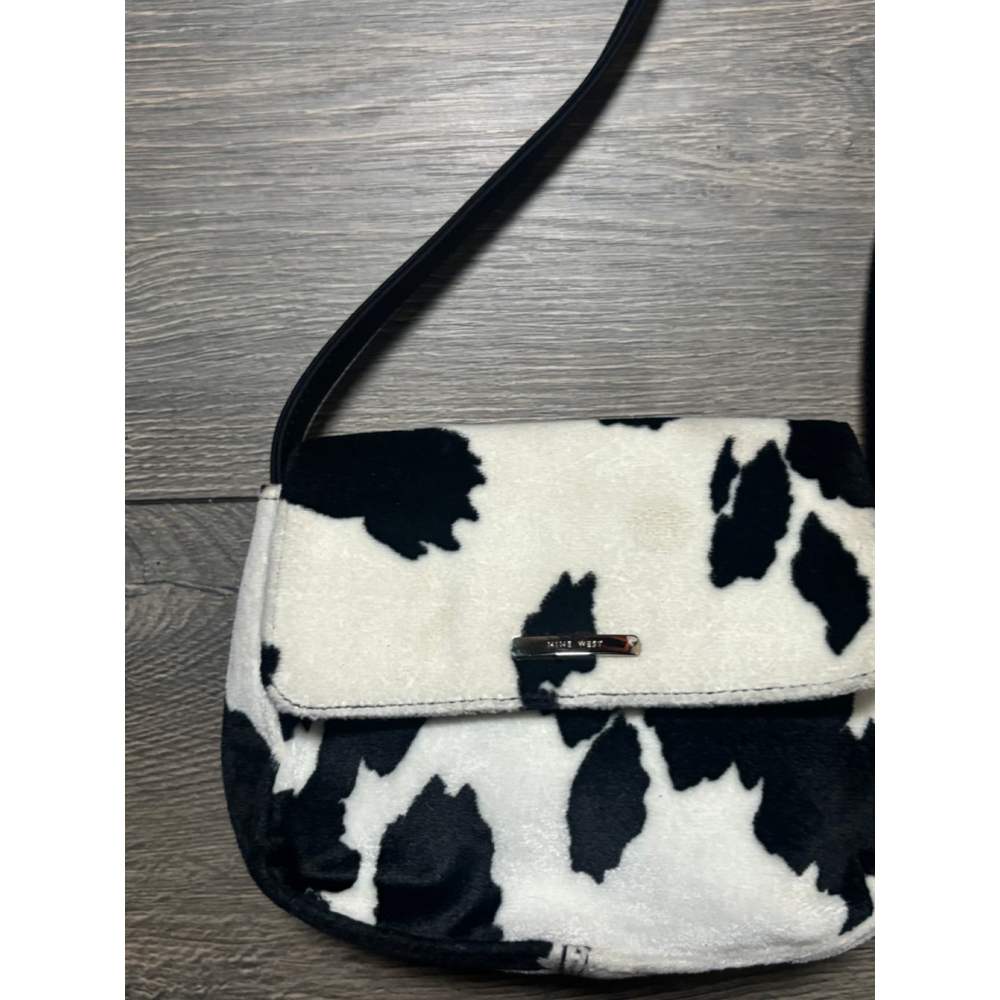 Nine West Black and White Cow Print Shoulder Bag - Picture 7 of 15
